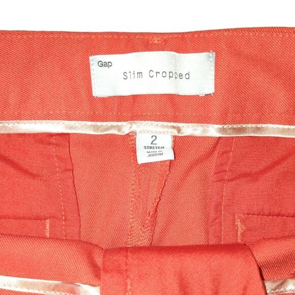 Gap Orange Slim Cropped Pants Tailored Ankle  Length Size 2 Great for office - Picture 8 of 9